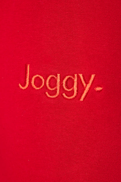 Joggy Rode Joggingbroek Gevoerde Voeten